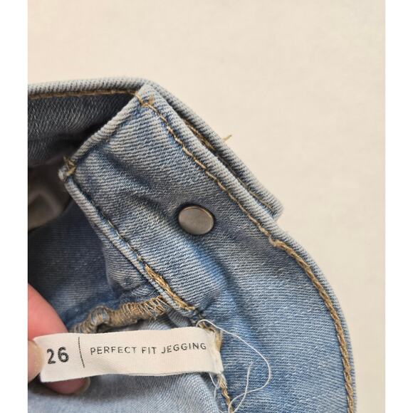 Pacsun Super Stretch High Waisted Ankle Jegging Skinny Jeans Blue 26 Distressed - Picture 4 of 6